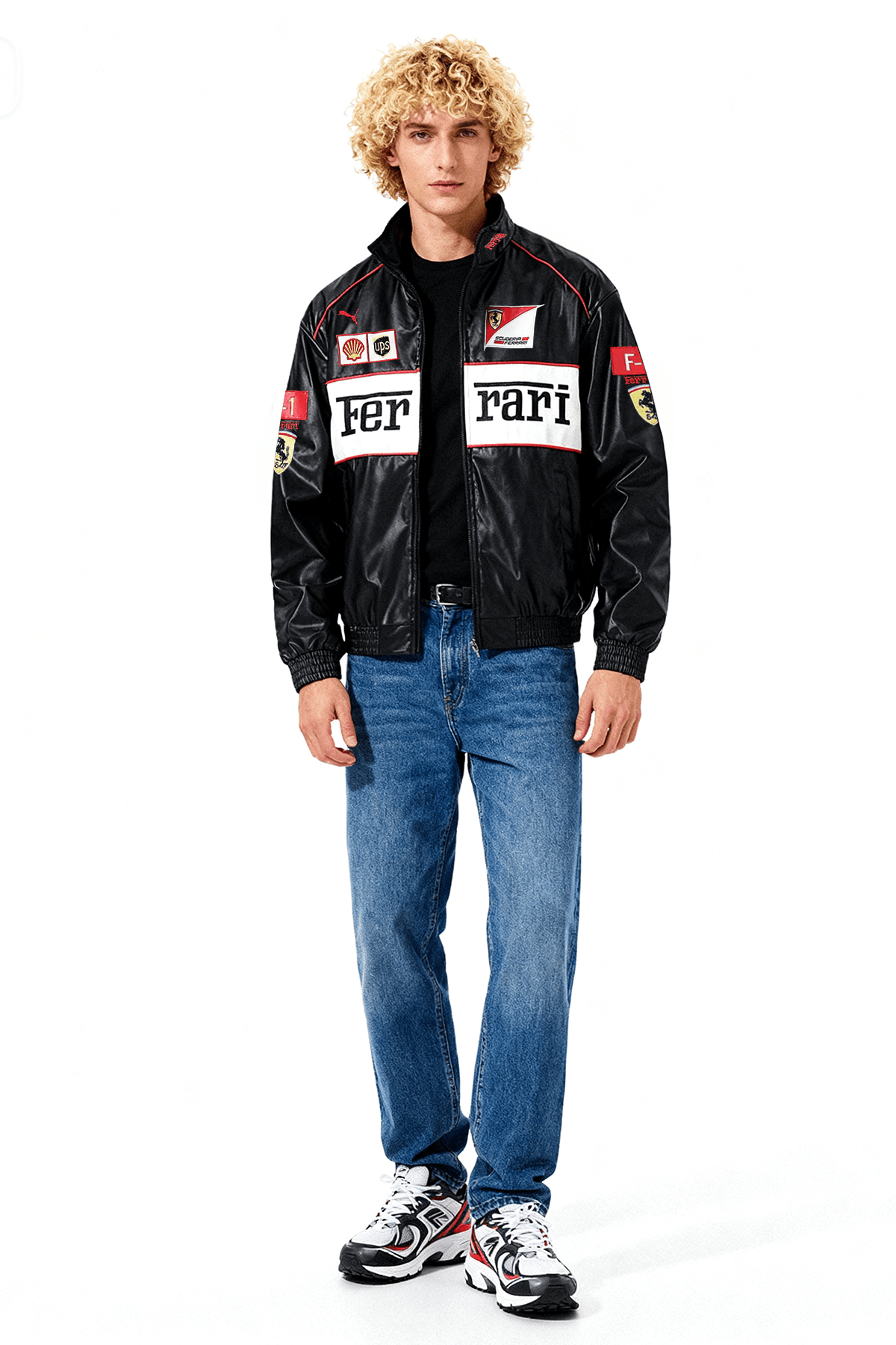 Ferrari Leather Black F1 Racing Vintage jacket