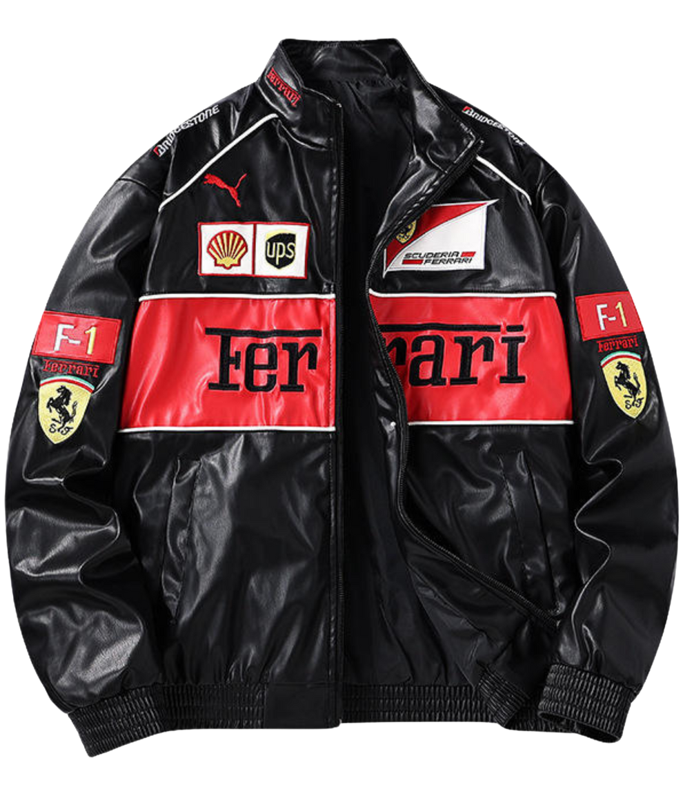 Ferrari Leather Red F1 Racing Vintage jacket